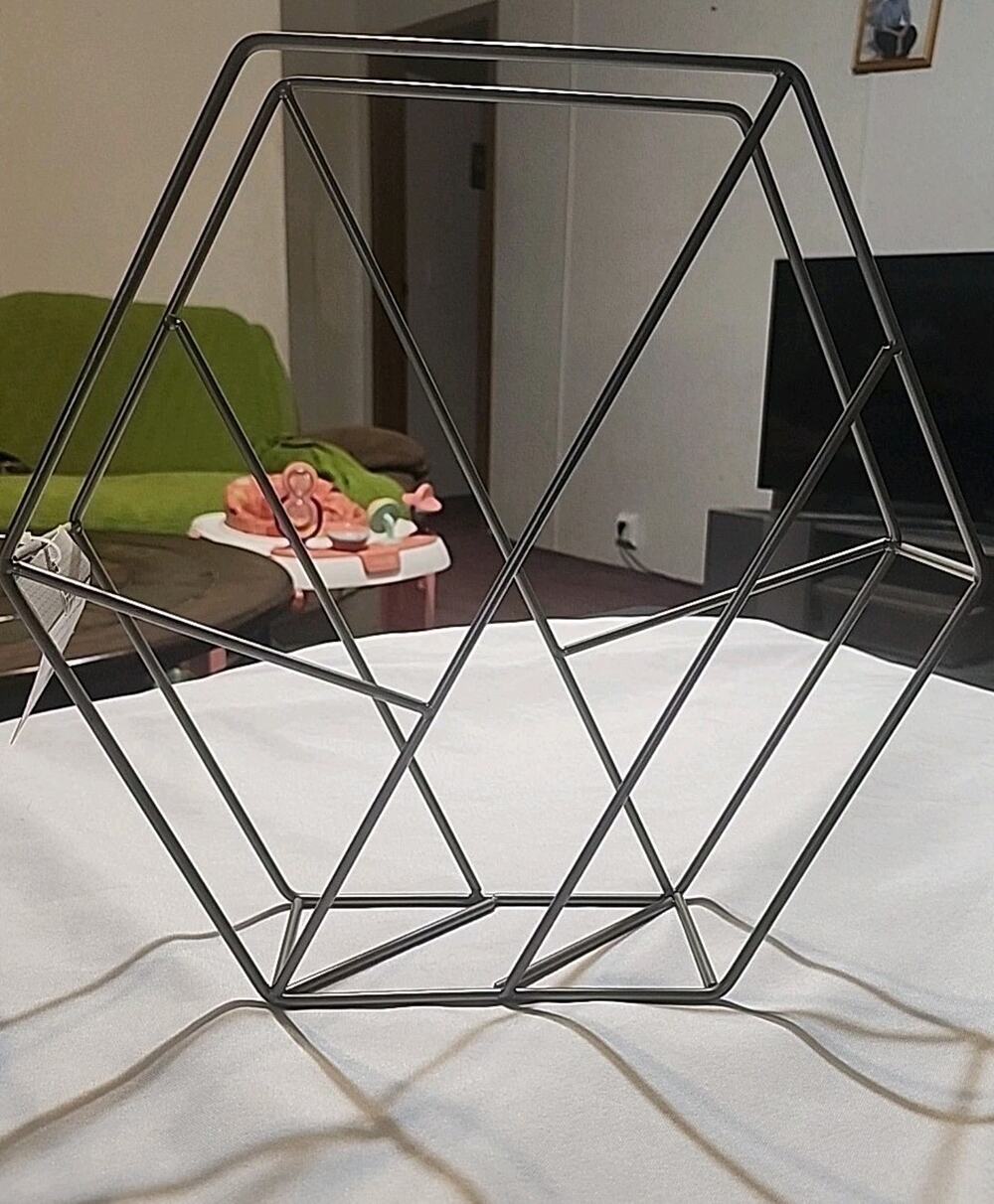 Huntington Home Table Top Magazine Holder Rack 12.99"x12.99"x2.95" Hexagon
